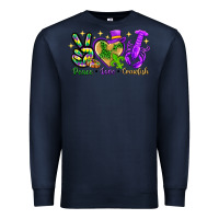 Navy peace love crawfish Premium Sweatshirt - NancyCooperArtShop