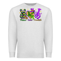 Oatmeal Heather peace love crawfish Premium Sweatshirt - NancyCooperArtShop