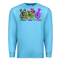 Ocean Blue peace love crawfish Premium Sweatshirt - NancyCooperArtShop