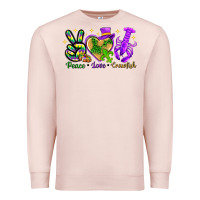 Pale Pink peace love crawfish Premium Sweatshirt - NancyCooperArtShop