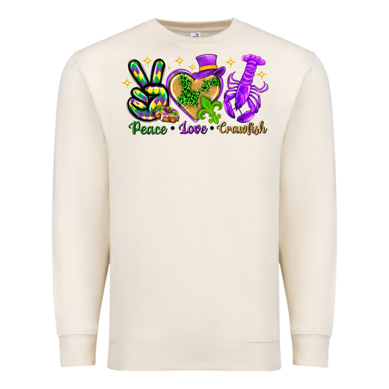 Peace Love Crawfish Premium Sweatshirt by NancyCooperArtShop | Teevron