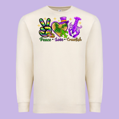 Peace Love Crawfish Premium Sweatshirt Designed By Nancycooperartshop