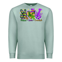 Seafoam peace love crawfish Premium Sweatshirt - NancyCooperArtShop