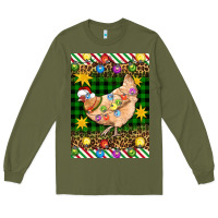 Army Green Christmas Chicken Long Sleeve Tee - Artiststas