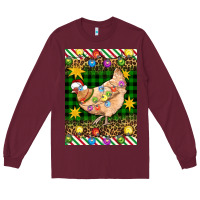 Burgundy Christmas Chicken Long Sleeve Tee - Artiststas