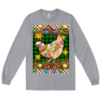 Heather Grey Christmas Chicken Long Sleeve Tee - Artiststas