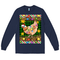 Navy Christmas Chicken Long Sleeve Tee - Artiststas