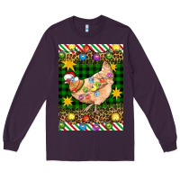 Plum Christmas Chicken Long Sleeve Tee - Artiststas