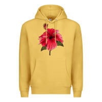 Antique Gold Puerto Rican Hibiscus Flower Premium Hoodie - LillyAllenDesigns