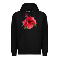 Black Puerto Rican Hibiscus Flower Premium Hoodie - LillyAllenDesigns