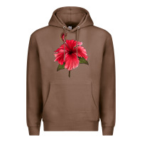 Chestnut Puerto Rican Hibiscus Flower Premium Hoodie - LillyAllenDesigns