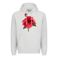 Dove Grey Puerto Rican Hibiscus Flower Premium Hoodie - LillyAllenDesigns