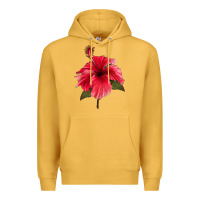 Mustard Puerto Rican Hibiscus Flower Premium Hoodie - LillyAllenDesigns