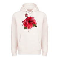 Pale Pink Puerto Rican Hibiscus Flower Premium Hoodie - LillyAllenDesigns
