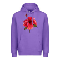 Purple Puerto Rican Hibiscus Flower Premium Hoodie - LillyAllenDesigns