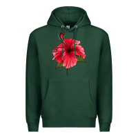 Sports Green Puerto Rican Hibiscus Flower Premium Hoodie - LillyAllenDesigns