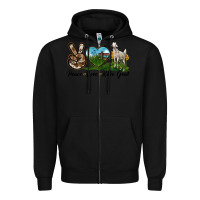 Black Peace Love Kiko Goat Zipper Hoodie - LillyAllenDesigns