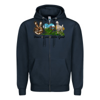 Navy Peace Love Kiko Goat Zipper Hoodie - LillyAllenDesigns