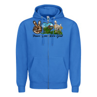 True Royal Peace Love Kiko Goat Zipper Hoodie - LillyAllenDesigns