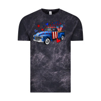 Cloud Black 4th of July American flag truck Vintage Tee - Neo Western