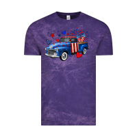 Cloud Purple 4th of July American flag truck Vintage Tee - Neo Western