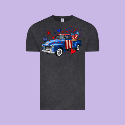 4th Of July American Flag Truck Vintage Tee Designed By Neo Western
