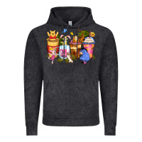 Vintage Black cartoon characters coffee cups Vintage Hoodie - Zillion Design Studio