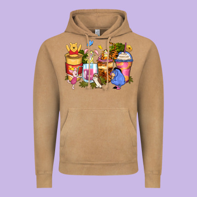 Cartoon Characters Coffee Cups Vintage Hoodie Designed By Zillion Design Studio