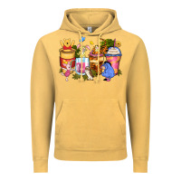 Vintage Mustard cartoon characters coffee cups Vintage Hoodie - Zillion Design Studio