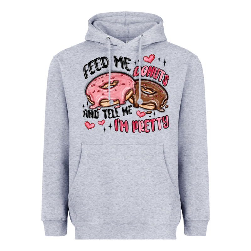 Feed Me Donuts And Tell Me I'm Pretty Heavyweight Hoodie by MaliasSmallBusiness | Teevron