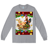 Heather Grey Christmas coop animals Long Sleeve Tee - Artiststas