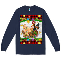 Navy Christmas coop animals Long Sleeve Tee - Artiststas