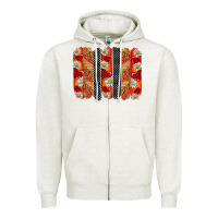 Oatmeal Heather ladybug brushstrokes Zipper Hoodie - BarkalooDesign
