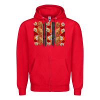 Red ladybug brushstrokes Zipper Hoodie - BarkalooDesign