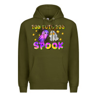 Army Green too cute too spook Premium Hoodie - LillyAllenDesigns