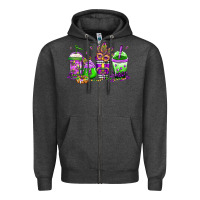 Charcoal Heather mardi gras coffee Zipper Hoodie - Jasminsmagicworld