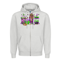 Dove Grey mardi gras coffee Zipper Hoodie - Jasminsmagicworld