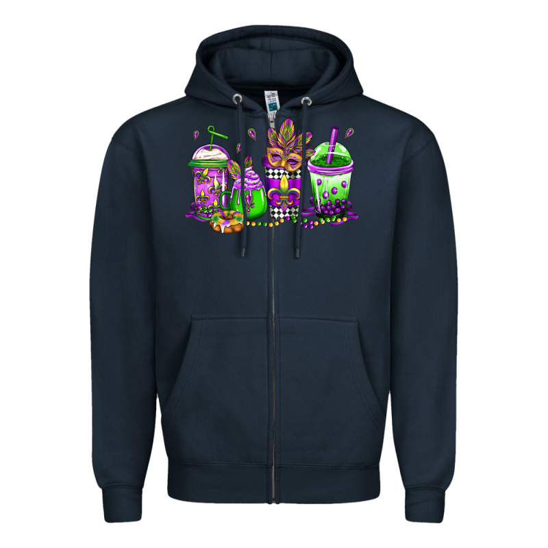 Mardi Gras Coffee Zipper Hoodie by Jasminsmagicworld | Teevron