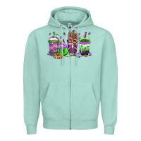 Seafoam mardi gras coffee Zipper Hoodie - Jasminsmagicworld