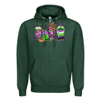 Sports Green mardi gras coffee Zipper Hoodie - Jasminsmagicworld