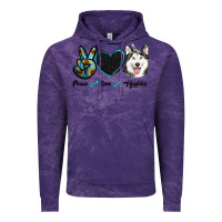 Cloud Purple peace love huskies Vintage Hoodie - RanaPortraitStore