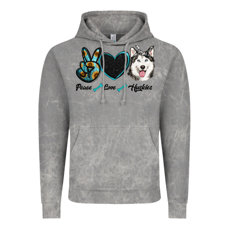 Peace Love Huskies Vintage Hoodie by RanaPortraitStore | Teevron