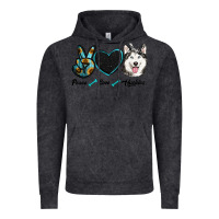 Vintage Black peace love huskies Vintage Hoodie - RanaPortraitStore