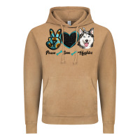 Vintage Camel peace love huskies Vintage Hoodie - RanaPortraitStore