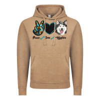 Vintage Coffee peace love huskies Vintage Hoodie - RanaPortraitStore
