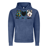 Vintage Denim peace love huskies Vintage Hoodie - RanaPortraitStore
