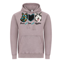 Vintage Zinc peace love huskies Vintage Hoodie - RanaPortraitStore
