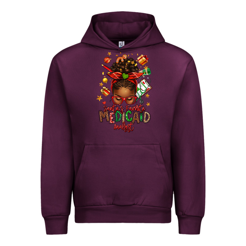 Santa's Favorite Medicaid Analyst Afro Messy Bun Urban Hoodie by texasbilliewilder | Teevron
