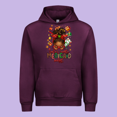 Santa's Favorite Medicaid Analyst Afro Messy Bun Urban Hoodie Designed By Texasbilliewilder