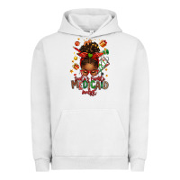 Pigment Lunar Rock Santa's Favorite Medicaid Analyst Afro Messy Bun Urban Hoodie - texasbilliewilder